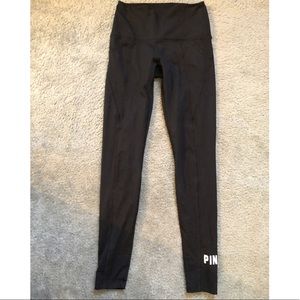 VS Pink black fleece lined leggings